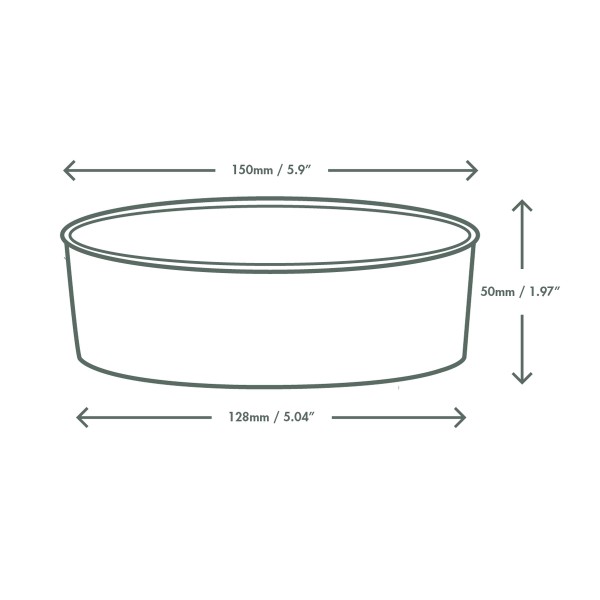 16oz/500ml round kraft food container, 150-Series - Image 3