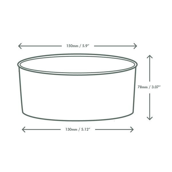 34oz/1000ml round kraft food container, 150-Series - Image 3