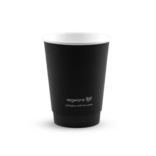 12oz double wall black hot cup, 89-Series